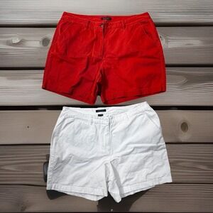 Lauren Ralph Lauren orangeny red and White Women Shorts